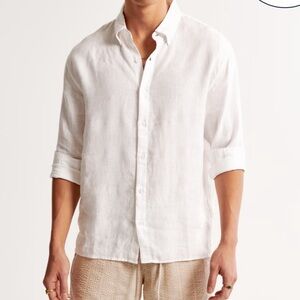 Abercrombie & Fitch Men’s White Linen Shirt